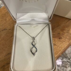 Twisting Silver and Black Necklace